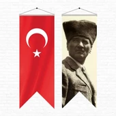 Atatürk Posteri ve Türk Bayrağı Kırlangıç 50x150 cm -3 - 1