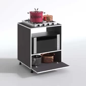 Kenzlife ocak dolabı bennu gri 85*70*60 XLARGE kapaklı hazır mutfak klasik setüstü ocak için sabit tabla thumbnail 2