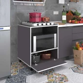 Kenzlife ocak dolabı bennu gri 85*70*60 XLARGE kapaklı hazır mutfak klasik setüstü ocak için sabit tabla thumbnail 1