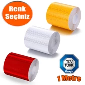 Tüvtürk Onaylı Reflektörlü Reflektif Fosforlu Bant İkaz Bandı 1 METRE - 1