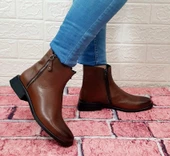 Voyager 8479 Taba Renk Kaymaz Taban Hakiki Deri Bayan Bot thumbnail 4