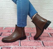 Voyager 8479 Taba Renk Kaymaz Taban Hakiki Deri Bayan Bot thumbnail 5