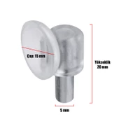 Vantuzlu Raf Pimi Şeffaf Cam Tutucu Mobilya Dolap Pimi (25 ADET) thumbnail 2