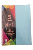 4+1 defter Plastik Kapak Spralli A4 4 kare 1 çizgili 125 Yaprak - 3