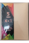 4+1 defter Plastik Kapak Spralli A4 4 kare 1 çizgili 125 Yaprak - 6