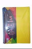 4+1 defter Plastik Kapak Spralli A4 4 kare 1 çizgili 125 Yaprak - 8