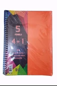 4+1 defter Plastik Kapak Spralli A4 4 kare 1 çizgili 125 Yaprak - 7