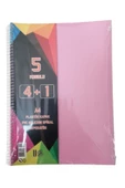 4+1 defter Plastik Kapak Spralli A4 4 kare 1 çizgili 125 Yaprak - 5