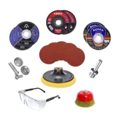 23 Parça Cırt Zımpara Flap İnox Metal Ahşap Kesici Diski Seti thumbnail 1