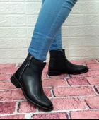 Voyager 8479 Siyah Yandan Fermuarlı Hakiki Deri Kaymaz Kare Topuk Bayan Bot thumbnail 7