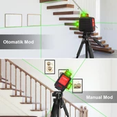 Kobb Kbl34gtp 40 Metre Profesyonel Li-İon Şarjlı 3X360⁰ Otomatik Hizalamalı Yeşil Çapraz Çizgi Lazer Distomat+Tripod - 6
