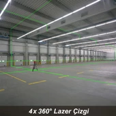 KOBB KBL35G Profesyonel Li-ion Şarjlı 4X360⁰ Otomatik Hizalamalı Yeşil Çapraz Çizgi Lazer Distomat+Uzaktan Kumanda - 3