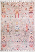 Şal Desenli Dokuma Pamuk Taban Dijital Dekoratif Halı  VİZON 140X200 - 1