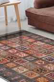 Frenda Home Binbirgece Pamuk Taban Yıkanabilir Dijital Baskılı Halı  GRİ 120X180 - 1