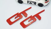DK Tuning GT Mustang Shelby Kırmızı ABS Yazı Logo Arma Seti thumbnail 3