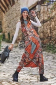 Dekolteli Fermuarlı Cepli Kadın Şalvar Tulum - 3