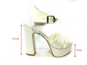 Çarıkçım 12 cm Topuklu Platformlu Kadın Ayakkabı Sedef 114 85 - 6