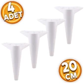 Aspen Lüks Mobilya Kanepe Koltuk Tv Ünitesi Konsol Ayağı Ayakları 20 Cm Beyaz Ayak (4 ADET) - 1