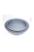 OMS 3 Parça Granit Tepsi Seti Gri 3086 - 2