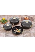OMS PASLANMAZ Kure - 3023 - 7 Parça - Biogranit - Pfoa Ve Ptfe Free - Tencere, Tava, Çeyiz Seti thumbnail 1
