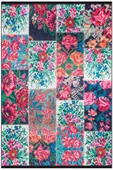 Patchwork Desen Dokuma Pamuk Taban Dijital Dekoratif Halı  BEYAZ 160X230 - 1