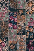 Patchwork Desen Dokuma Pamuk Taban Dijital Dekoratif Halı  VİZON 140X200 - 2