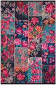 Patchwork Desen Dokuma Pamuk Taban Dijital Dekoratif Halı  KIRMIZI 160X230 - 1