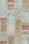 Patchwork Desenli Dokuma Pamuk Taban Dijital Dekoratif Halı  VİZON 100X200 - 2