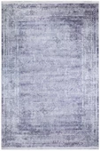 Çerçeve Desenli Pamuk Taban Dijital Baskılı Dekoratif Halı  GRİ 160X230 - 1