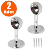 Nobel Askı Flanşı Yuvarlak Kapalı Ağız Dolap Elbise Askı Aparatı (2 ADET) - 1