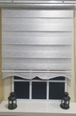 Zebra Stor Perde Sarmaşık Desen Gümüş Simli  Etek Dilimli STB9300 V 01  Beyaz 140 x 200 - 4