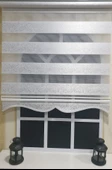 Zebra Stor Perde Sarmaşık Desen Gümüş Simli  Etek Dilimli STB9300 V 01  Beyaz 140 x 200 - 3