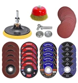 Spiral Taşlama Cırt Zımpara İnox Metal Kesici Flap Disk 40 Parça - 1