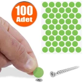 Yapışkanlı Vida Tapası Tıpası Çim Yeşil Vida Kapatıcı Kapağı (100 ADET) thumbnail 1