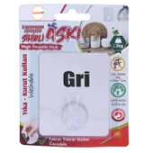 Kendinden Yapışkanlı Kapı Askılığı Duvar Banyo Mutfak Askısı GRİ thumbnail 3