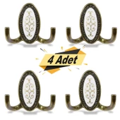 Seçil Vestiyer Duvar Askısı Metal Dolap Elbise Askılığı Antik Sarı (4 ADET) - 1