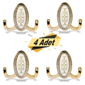Seçil Vestiyer Duvar Askısı Dolap Elbise Askılığı Gold Metal Askı (4 ADET) - 1