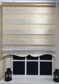 Zebra Stor Perde Sarı Sarmaşık Desen Altın Simli  Etek Dilimli STB9300 V 02  Sarı 140 x 200 - 4