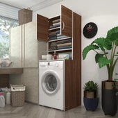 Kenzlife çamaşır makinesi dolabı hayzum cvz 180*066*55 banyo kiler çift kapaklı arkalıklı - 1