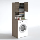Kenzlife çamaşır makinesi dolabı hayzum crd 180*066*55 banyo kiler çift kapaklı arkalıklı - 2