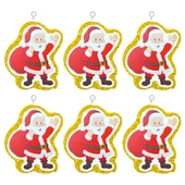 Yılbaşı Simli Noel Baba Strafor Süs Altın 6'lı - 1