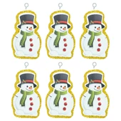 Yılbaşı Simli Kardan Adam Strafor Süs Altın 6'lı thumbnail 1