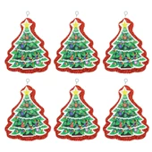 Yılbaşı Simli Çam Ağacı Strafor Süs Kırmızı 6'lı thumbnail 1