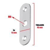 Bingo Ayak Sacı m8 Civatalı Mobilya Dolap Ayağı Bağlantı Aparatı Metal 45x15 Mm (10 ADET) thumbnail 2