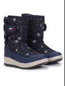 Kiko Kids Tila Kar Desenli Cırtlı Kız Çocuk Kar Bot Ayakkabı Lacivert - 3
