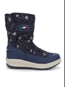 Kiko Kids Tila Kar Desenli Cırtlı Kız Çocuk Kar Bot Ayakkabı Lacivert - 10