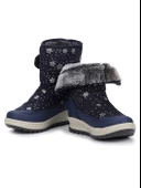 Kiko Kids Tila Kar Desenli Cırtlı Kız Çocuk Kar Bot Ayakkabı Lacivert - 8