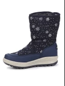 Kiko Kids Tila Kar Desenli Cırtlı Kız Çocuk Kar Bot Ayakkabı Lacivert - 5