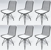 Knsz kafes tel sandalyesi 6 lı mazlum syhbyz ofis cafe bahçe mutfak thumbnail 2