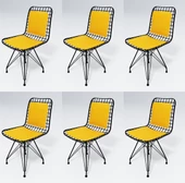 Knsz kafes tel sandalyesi 6 lı mazlum syhsrı sırt minderli ofis cafe bahçe mutfak thumbnail 1